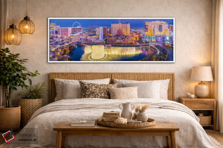 تابلو دکوراتیو نمای پانوراما شب لاس وگاس اثر سوزانه کرمر - D5W
