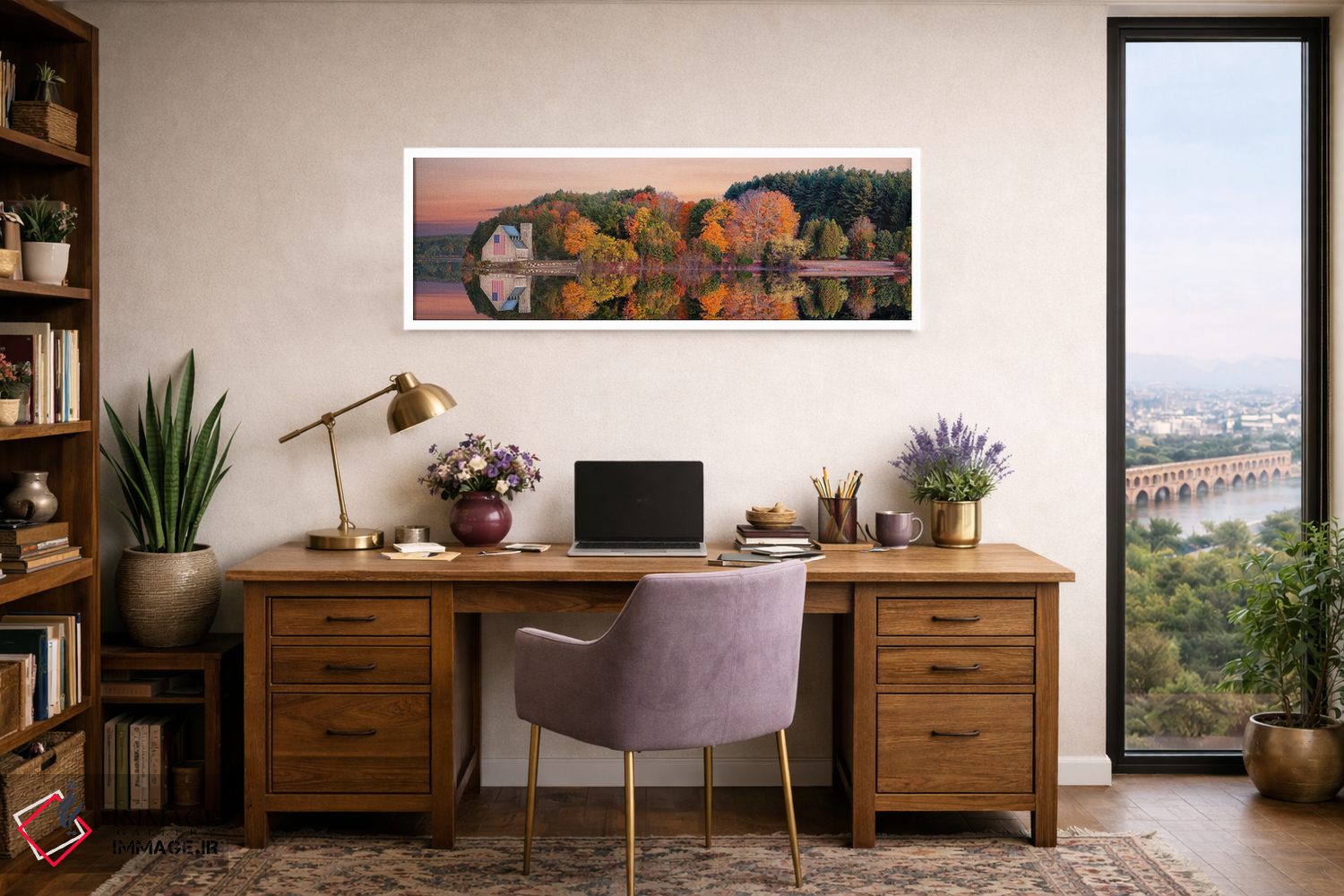 تابلو دکوراتیو کلیسای سنگی قدیمی ماساچوست اثر سوزانه کرمر - D1W