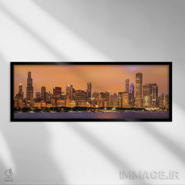 تابلو دکوراتیو برج ویلیس در رصدخانه آدلر I اثر سوزانه کرمر - نمای قابدار مشکی