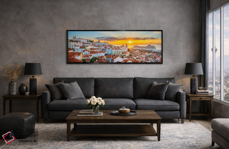 تابلو دکوراتیو درخشش طلوع در محله آلفاما لیسبون اثر سوزانه کرمر - D6B
