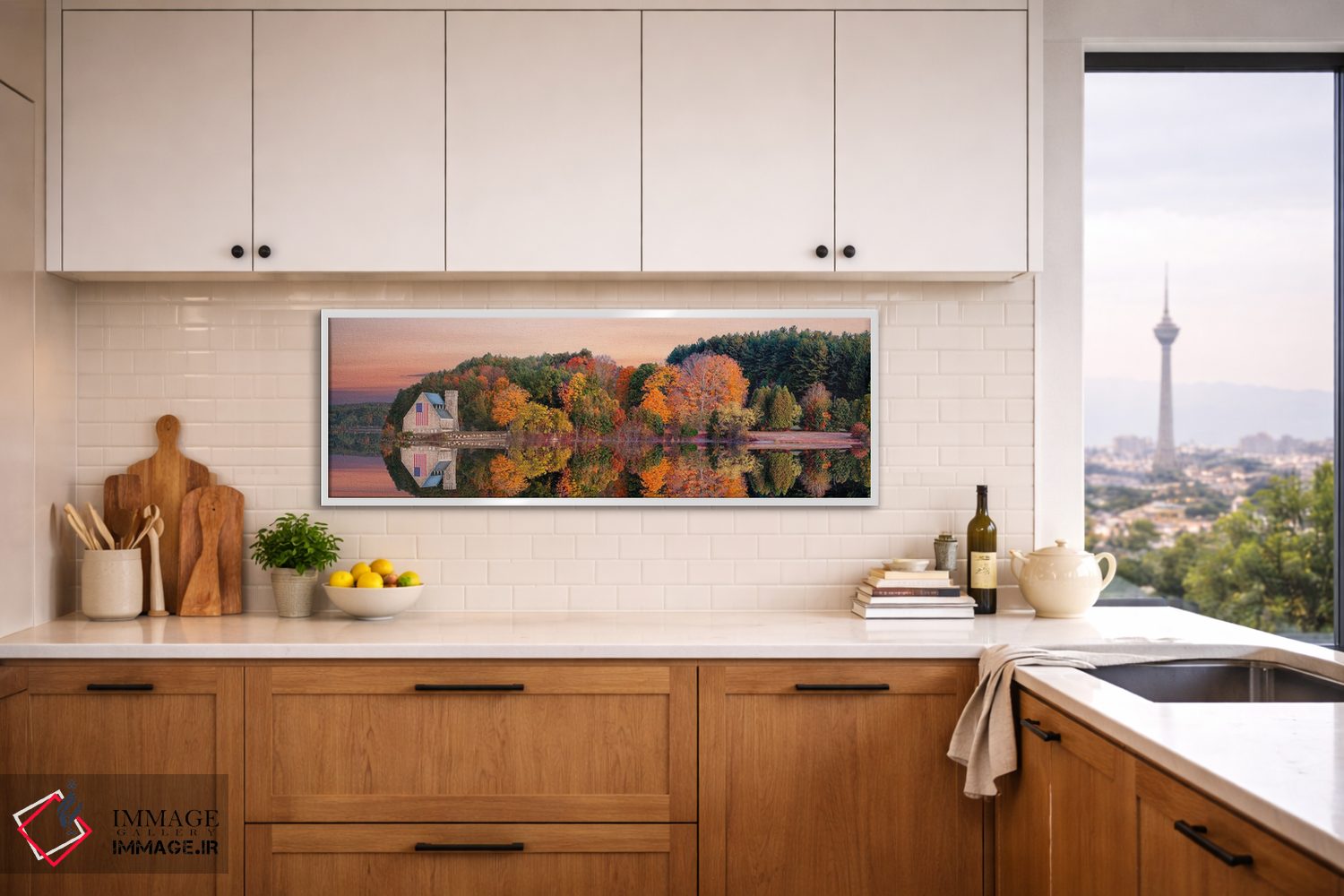 تابلو دکوراتیو کلیسای سنگی قدیمی ماساچوست اثر سوزانه کرمر - D3W