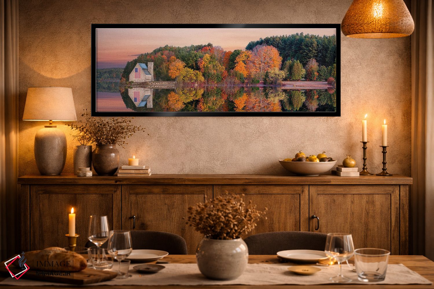 تابلو دکوراتیو کلیسای سنگی قدیمی ماساچوست اثر سوزانه کرمر - D2B