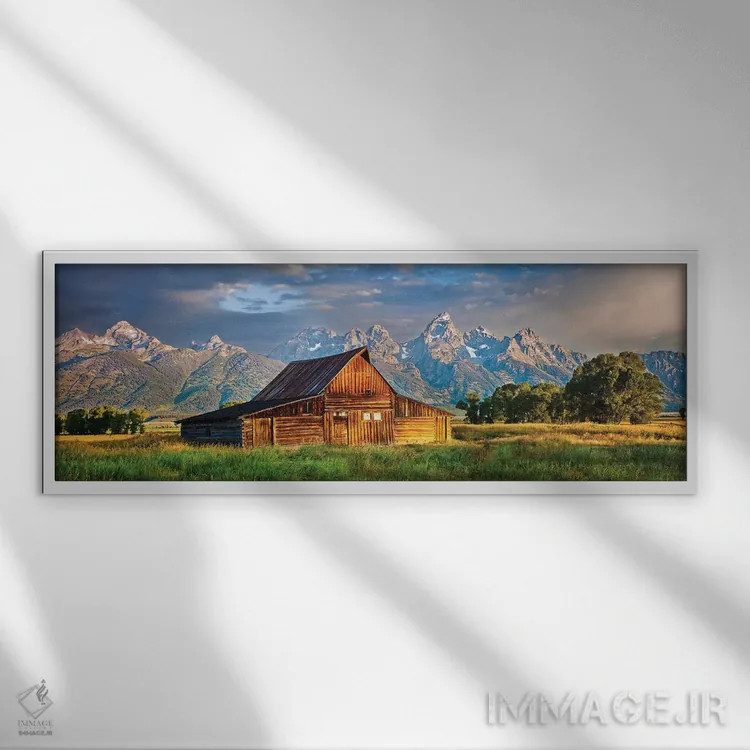تابلو دکوراتیو Grand Teton National Park, Wyoming,پانوراما گرند تیتون، پار… اثر سوزانه کرمر - نمای قابدار سفید