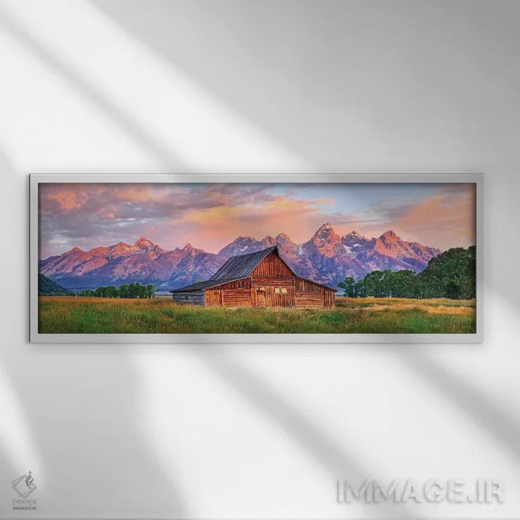 تابلو دکوراتیو Grand Teton National Park, Wyoming,درخشش صبحگاهی گرند تیتون… اثر سوزانه کرمر - نمای قابدار سفید