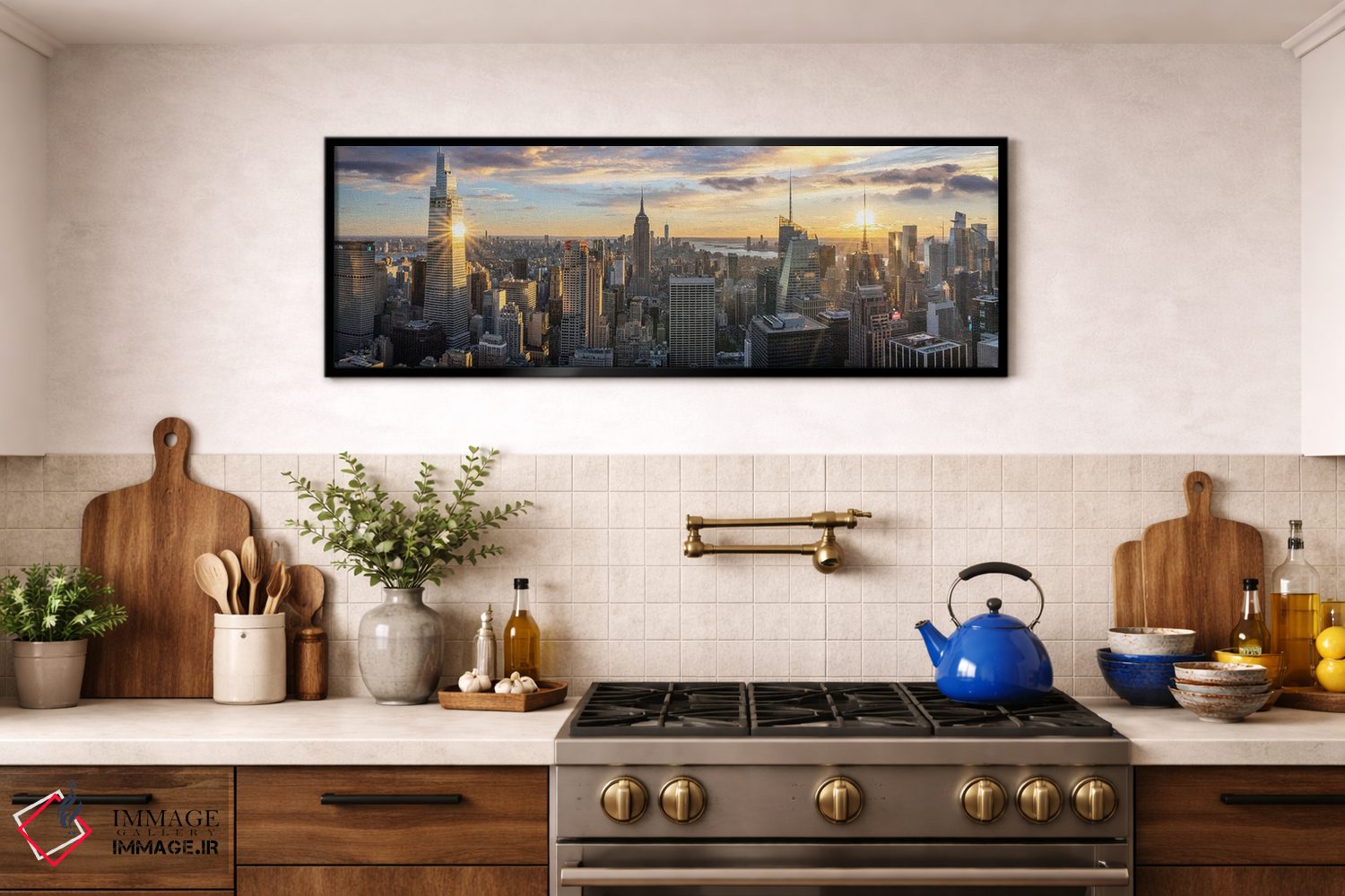 تابلو دکوراتیو منظره پانورامای افق نیویورک در غروب اثر سوزانه کرمر - D2B