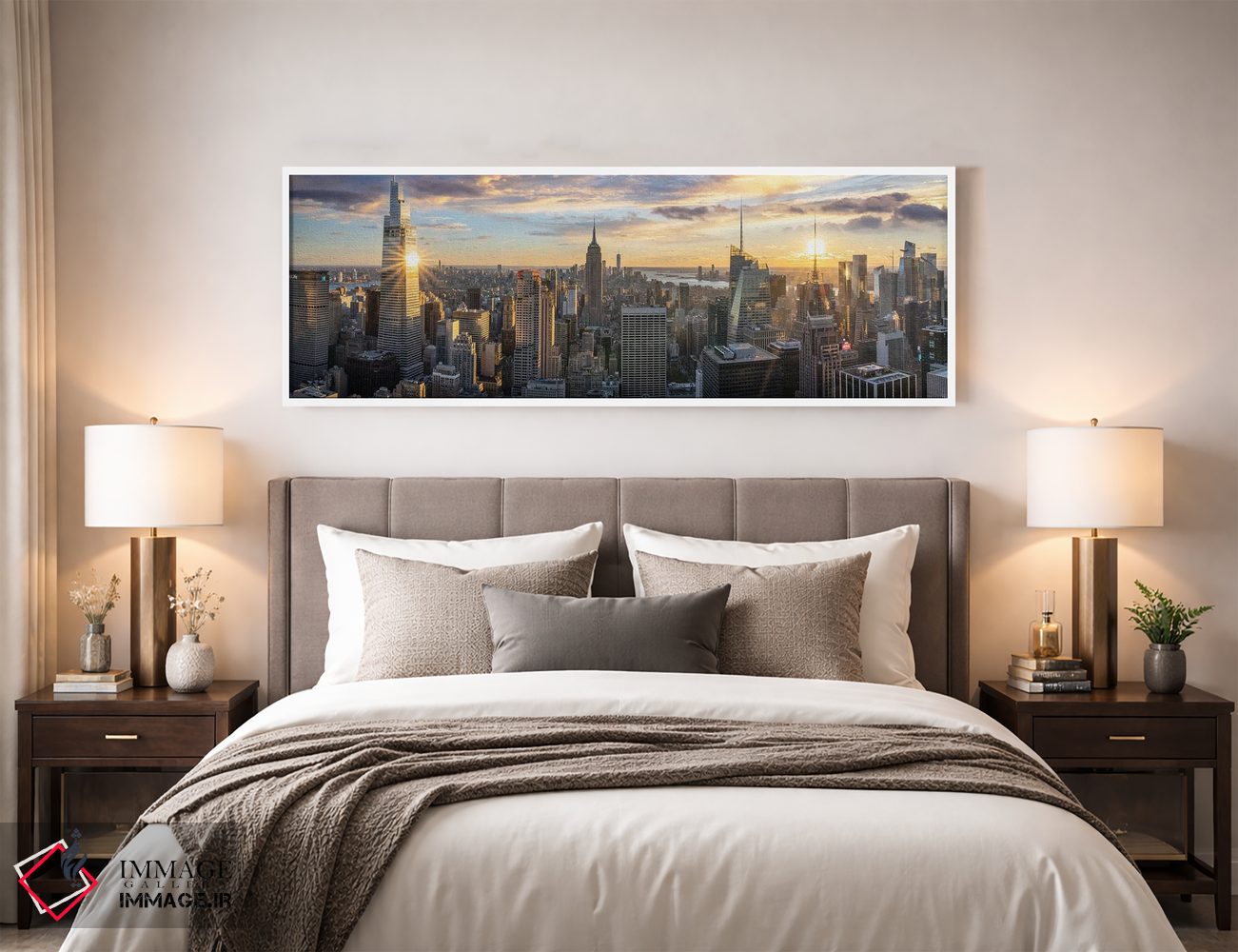 تابلو دکوراتیو منظره پانورامای افق نیویورک در غروب اثر سوزانه کرمر - D3W