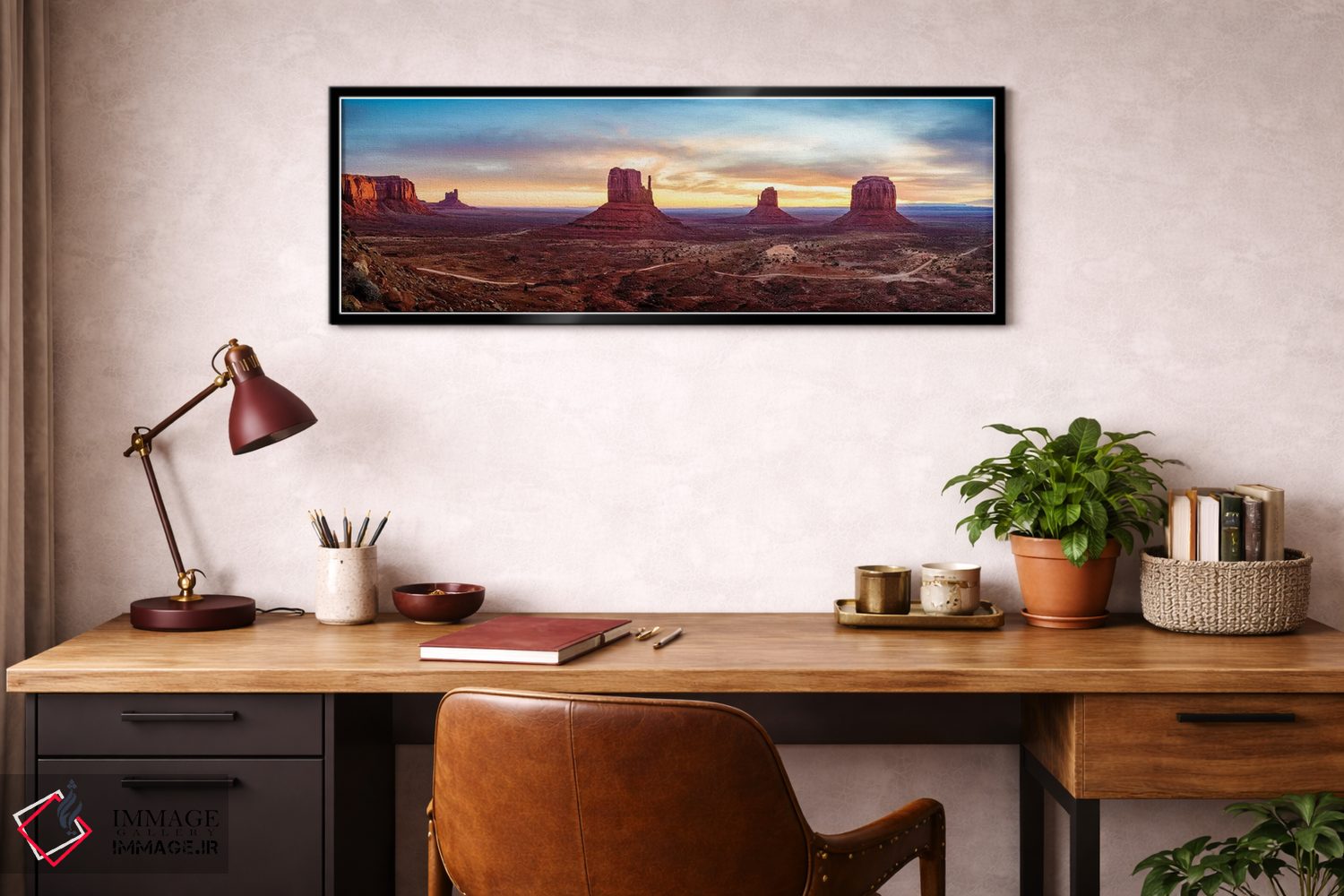 تابلو دکوراتیو طلوع آفتاب در دره مانیومنت، پارک قبیله ناواهو اثر سوزانه کرمر - D3B