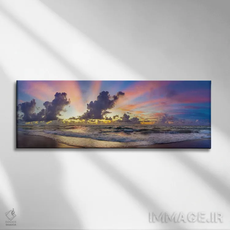 تابلو دکوراتیو Florida Beach Panoramic,رنگ های پیش از طلوع، نمای پانورامیک… اثر سوزانه کرمر - نمای روبهرو روی دیوار