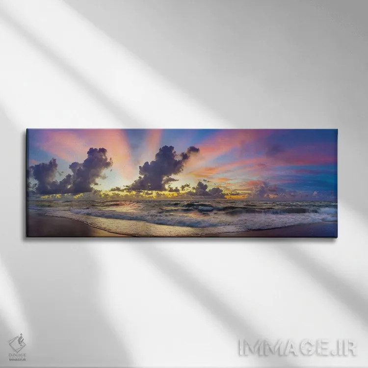 تابلو دکوراتیو Florida Beach Panoramic,رنگ های پیش از طلوع، نمای پانورامیک… اثر سوزانه کرمر - نمای روبهرو روی دیوار