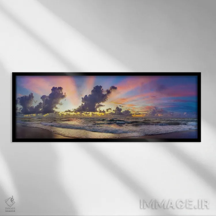 تابلو دکوراتیو Florida Beach Panoramic,رنگ های پیش از طلوع، نمای پانورامیک… اثر سوزانه کرمر - نمای قابدار مشکی