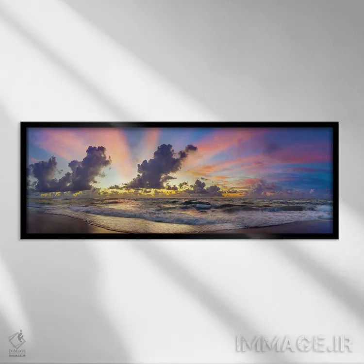 تابلو دکوراتیو Florida Beach Panoramic,رنگ های پیش از طلوع، نمای پانورامیک… اثر سوزانه کرمر - نمای قابدار مشکی