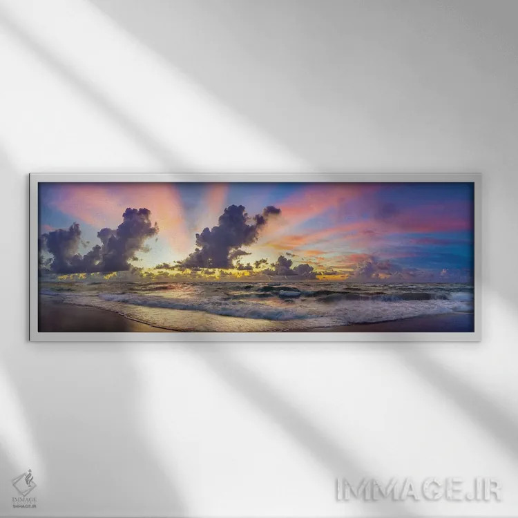 تابلو دکوراتیو Florida Beach Panoramic,رنگ های پیش از طلوع، نمای پانورامیک… اثر سوزانه کرمر - نمای قابدار سفید