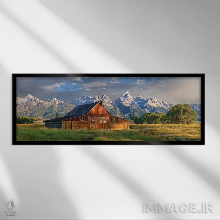 تابلو دکوراتیو Wyoming,انبار تاریخی گرند تتون، وایومینگ اثر سوزانه کرمر - نمای قابدار مشکی