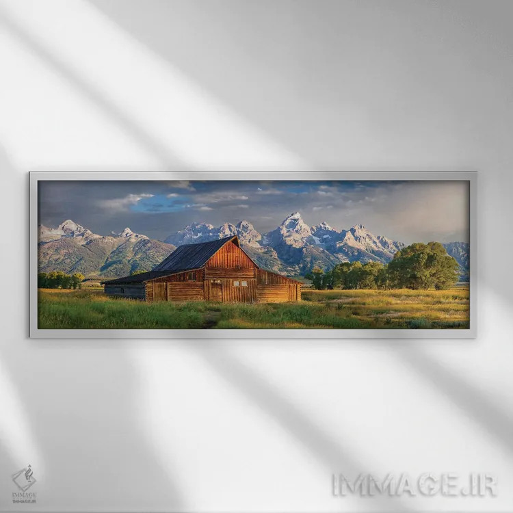تابلو دکوراتیو Wyoming,انبار تاریخی گرند تتون، وایومینگ اثر سوزانه کرمر - نمای قابدار سفید