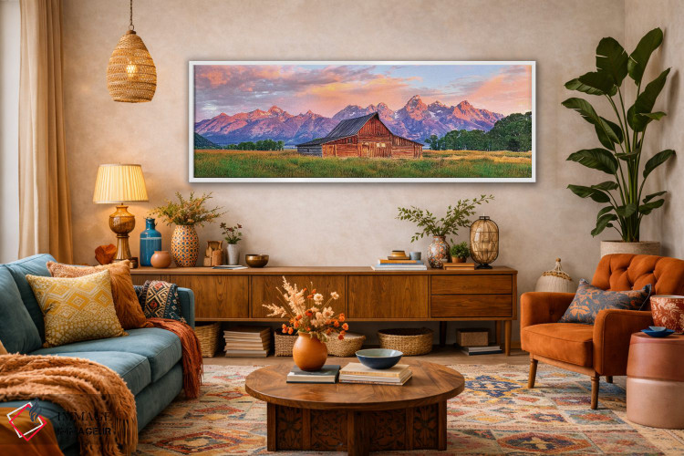 تابلو دکوراتیو Grand Teton National Park, Wyoming,درخشش صبحگاهی گرند تیتون… اثر سوزانه کرمر - D2W