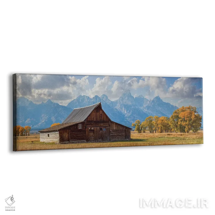 تابلو دکوراتیو انبار گرند تتون در پاییز اثر سوزانه کرمر - نمای پرسپکتیو محصول