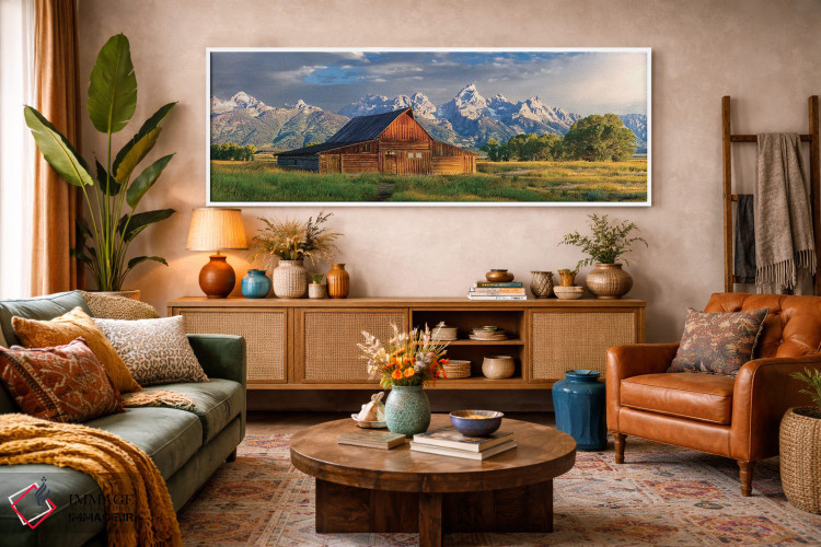 تابلو دکوراتیو Wyoming,انبار تاریخی گرند تتون، وایومینگ اثر سوزانه کرمر - D1W