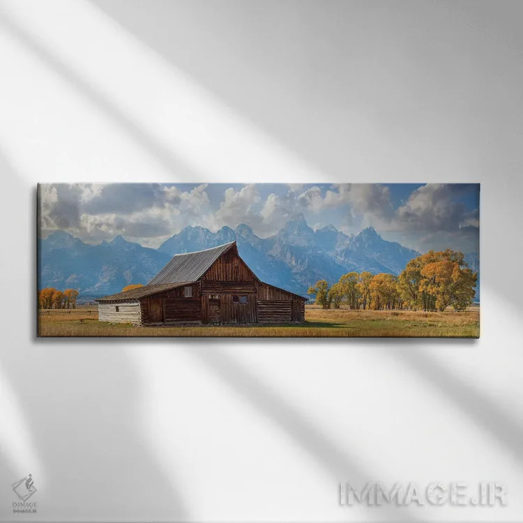 تابلو دکوراتیو انبار گرند تتون در پاییز اثر سوزانه کرمر - نمای روبهرو روی دیوار