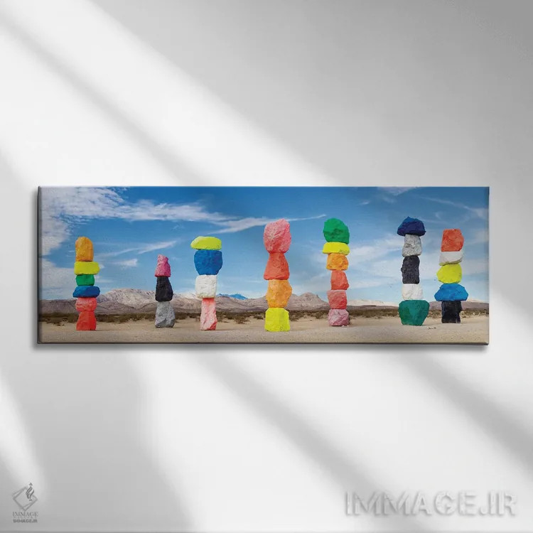 تابلو دکوراتیو Nevada,هنر در بیابان، نوادا اثر سوزانه کرمر - نمای روبهرو روی دیوار