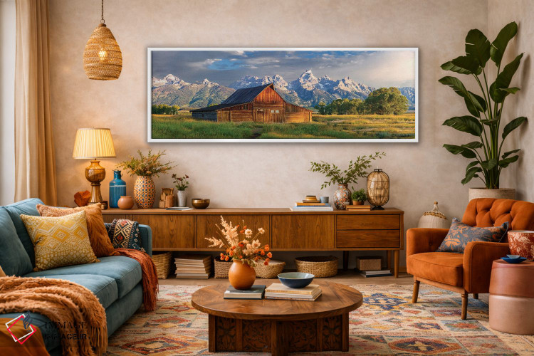 تابلو دکوراتیو Wyoming,انبار تاریخی گرند تتون، وایومینگ اثر سوزانه کرمر - D2W