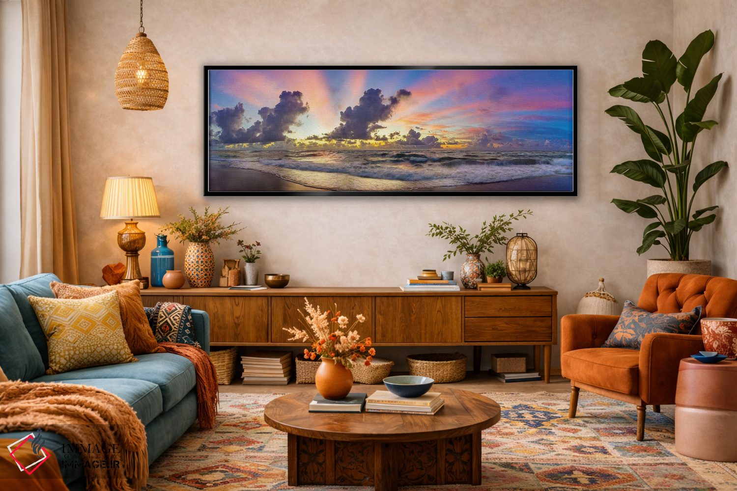 تابلو دکوراتیو Florida Beach Panoramic,رنگ های پیش از طلوع، نمای پانورامیک… اثر سوزانه کرمر - D3B