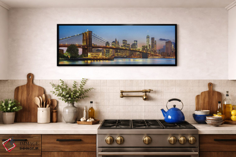 تابلو دکوراتیو خط افق منهتن و پل بروکلین در نیویورک اثر سوزانه کرمر - D1B