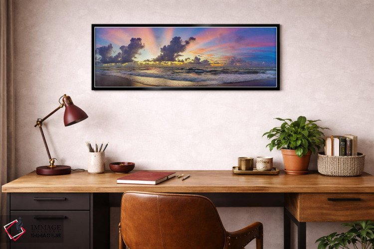 تابلو دکوراتیو Florida Beach Panoramic,رنگ های پیش از طلوع، نمای پانورامیک… اثر سوزانه کرمر - D4B