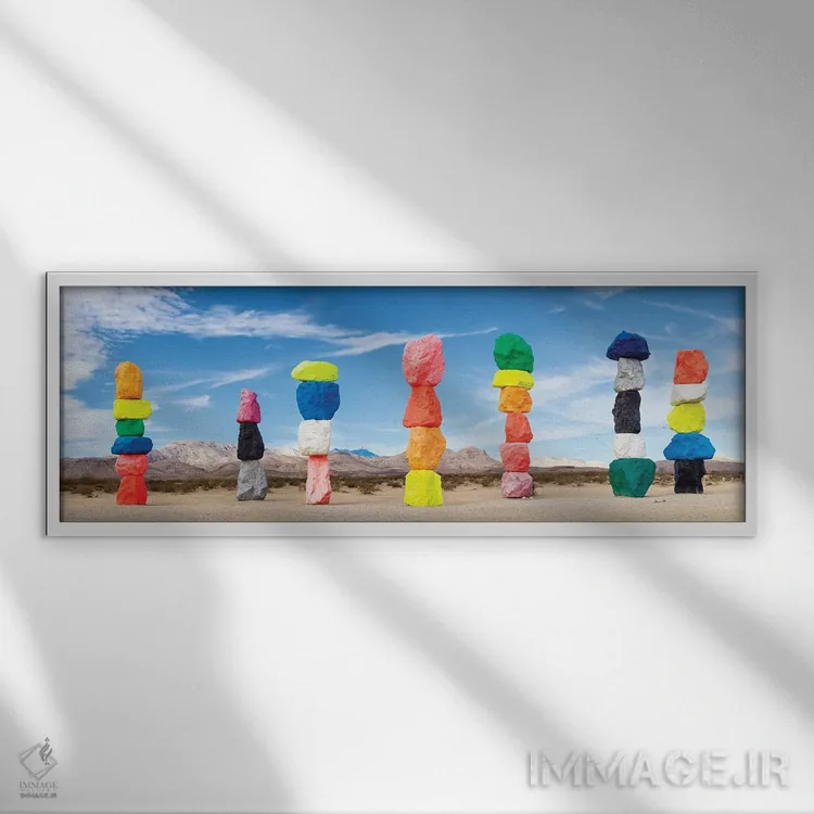 تابلو دکوراتیو Nevada,هنر در بیابان، نوادا اثر سوزانه کرمر - نمای قابدار سفید