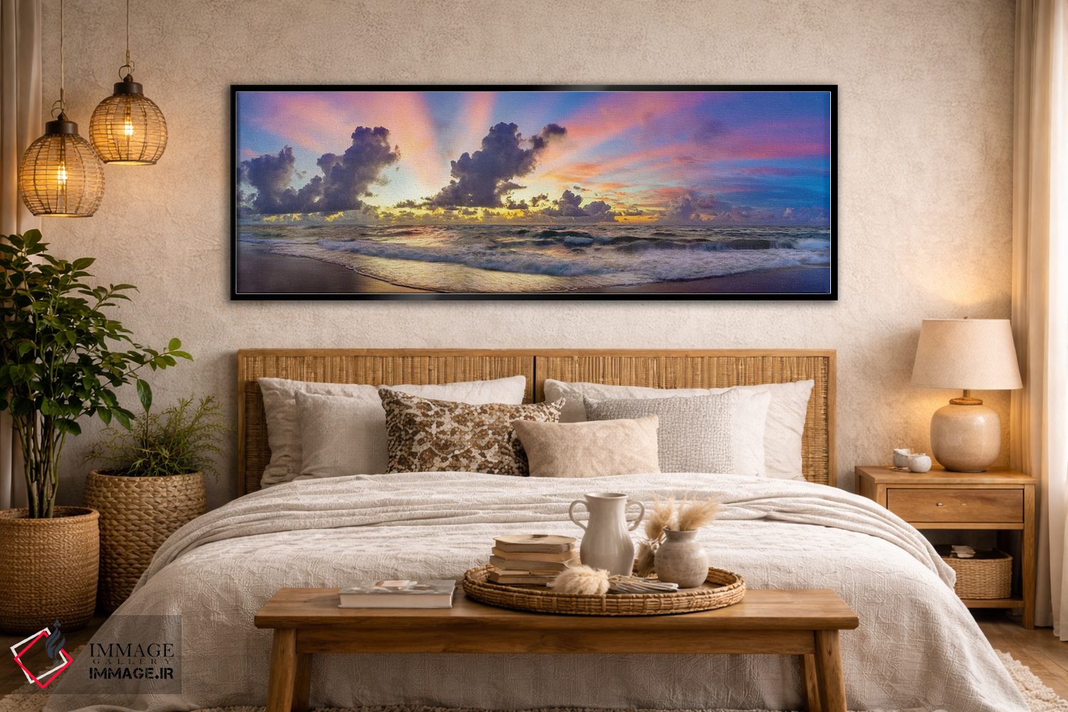 تابلو دکوراتیو Florida Beach Panoramic,رنگ های پیش از طلوع، نمای پانورامیک… اثر سوزانه کرمر - D6B