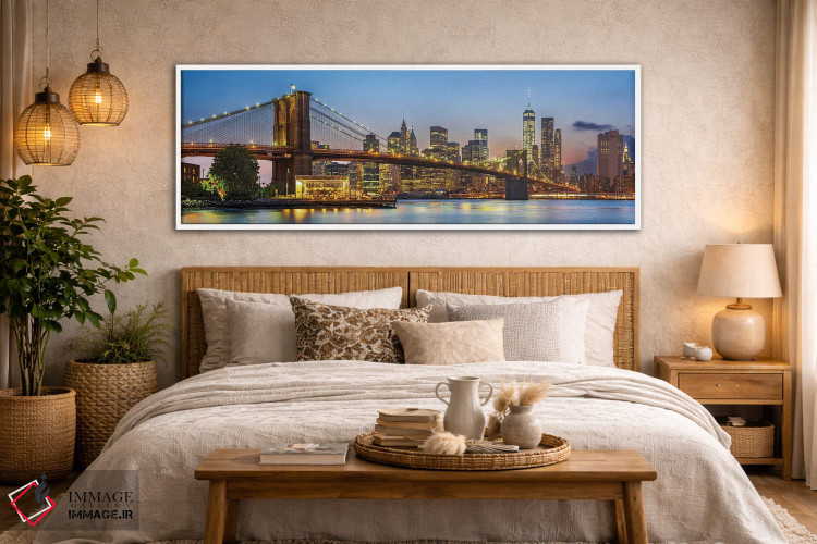 تابلو دکوراتیو خط افق منهتن و پل بروکلین در نیویورک اثر سوزانه کرمر - D5W