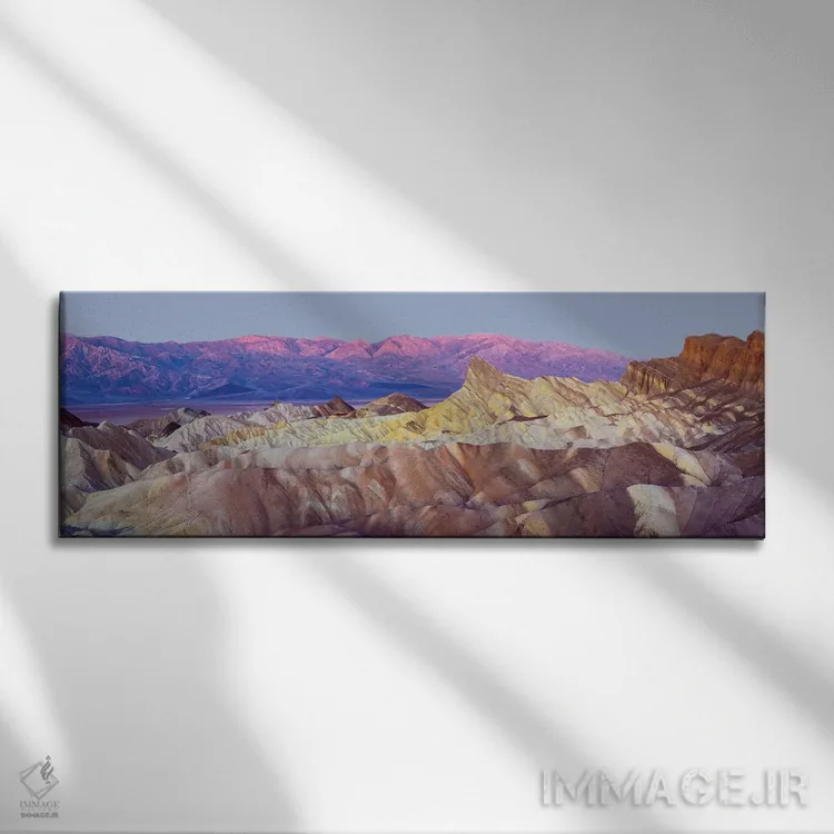 تابلو دکوراتیو Death Valley,منظره پانورامای زابریسکی پوینت در طلوع آفتاب… اثر سوزانه کرمر - نمای روبهرو روی دیوار