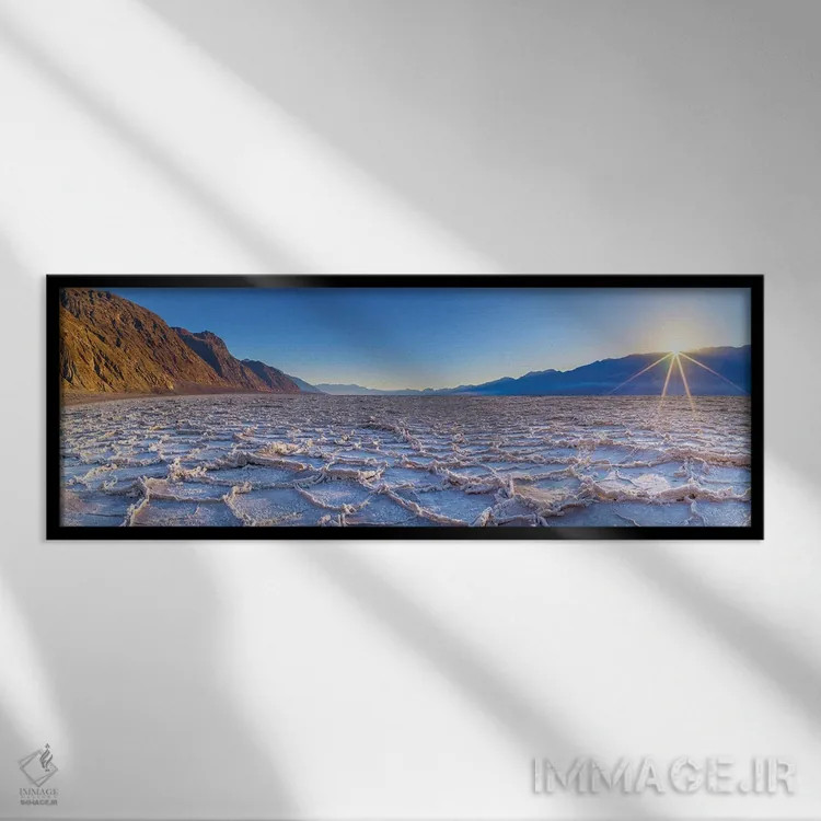 تابلو دکوراتیو غروب حوضه بدواتر، دره مرگ اثر سوزانه کرمر - نمای قابدار مشکی