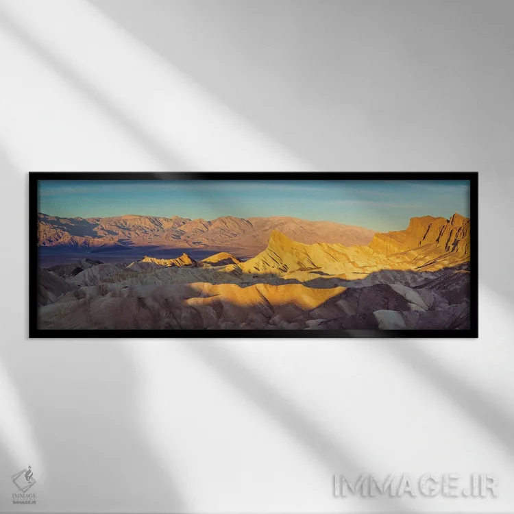 تابلو دکوراتیو Death Valley,طلوع پانورامای زابریسکی پوینت، دره مرگ اثر سوزانه کرمر - نمای قابدار مشکی