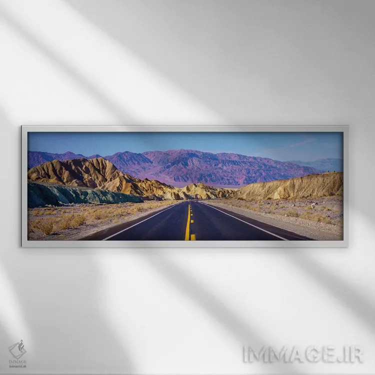 تابلو دکوراتیو Death Valley,سفر جاده ای پانوراما، دره مرگ اثر سوزانه کرمر - نمای قابدار سفید