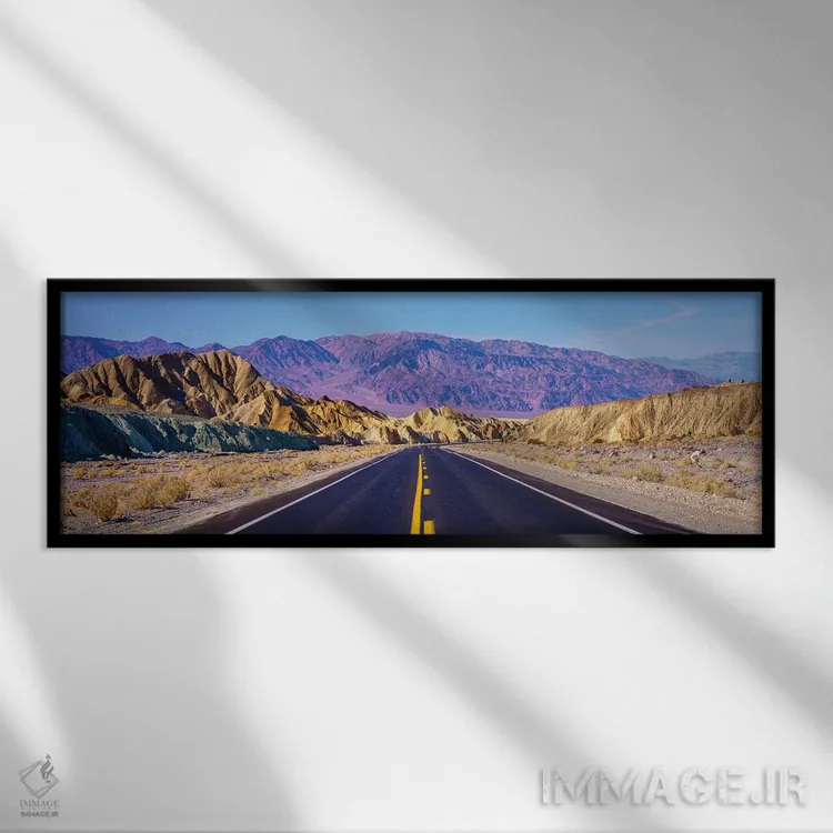 تابلو دکوراتیو Death Valley,سفر جاده ای پانوراما، دره مرگ اثر سوزانه کرمر - نمای قابدار مشکی