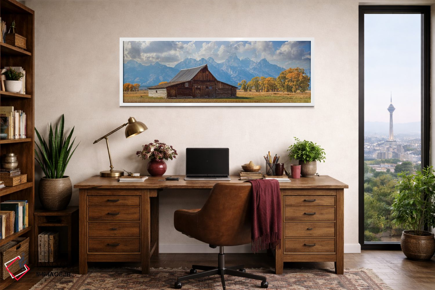 تابلو دکوراتیو انبار گرند تتون در پاییز اثر سوزانه کرمر - D1W