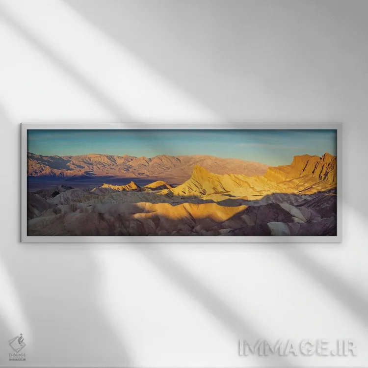 تابلو دکوراتیو Death Valley,طلوع پانورامای زابریسکی پوینت، دره مرگ اثر سوزانه کرمر - نمای قابدار سفید