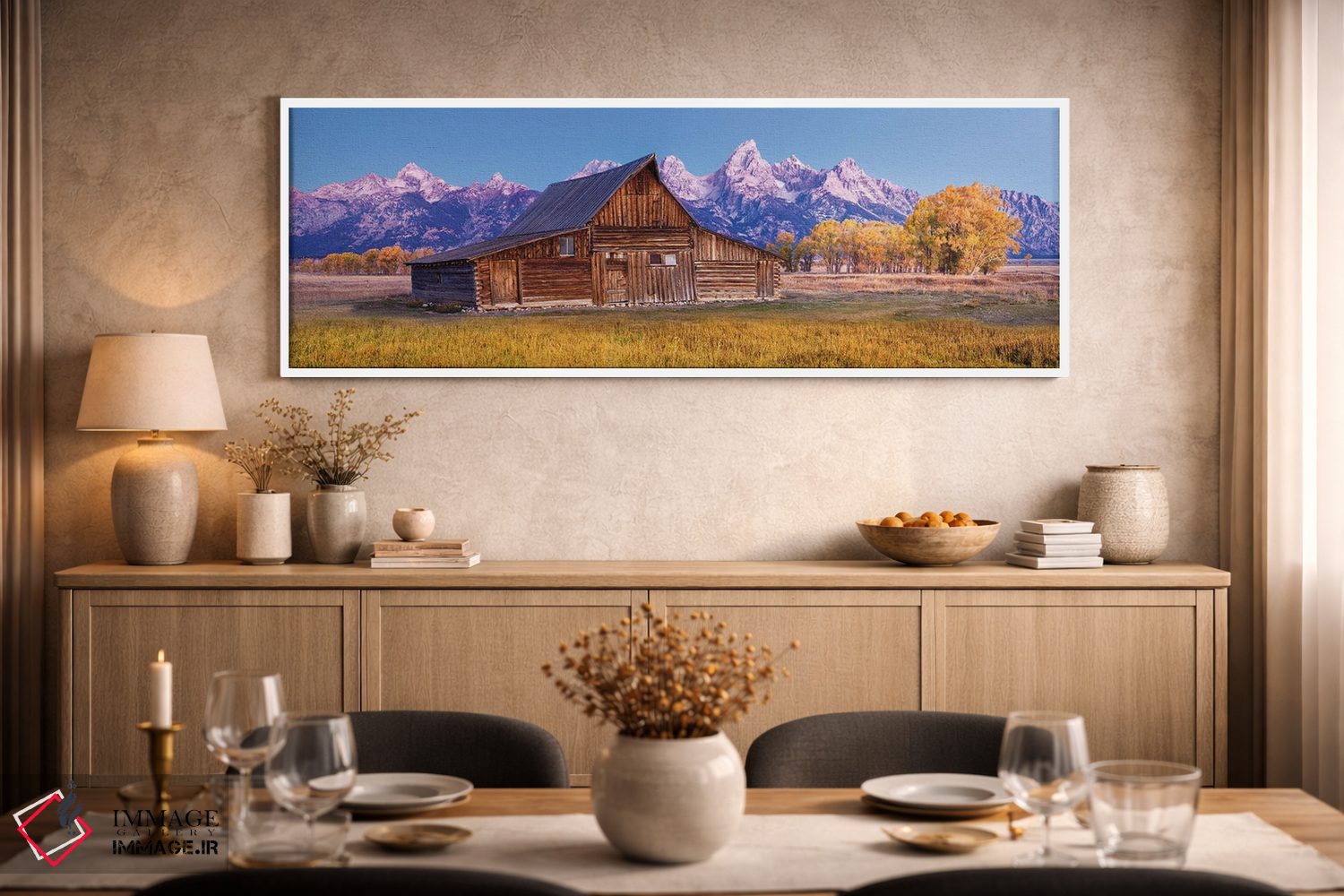 تابلو دکوراتیو نمای پانورامیک پارک ملی گرند تتون، وایومینگ اثر سوزانه کرمر - D1W