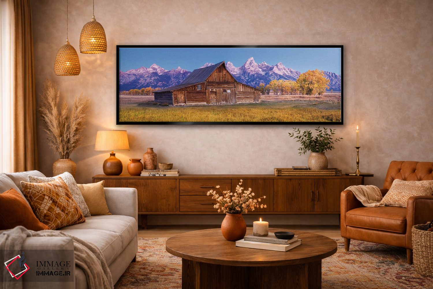 تابلو دکوراتیو نمای پانورامیک پارک ملی گرند تتون، وایومینگ اثر سوزانه کرمر - D5B