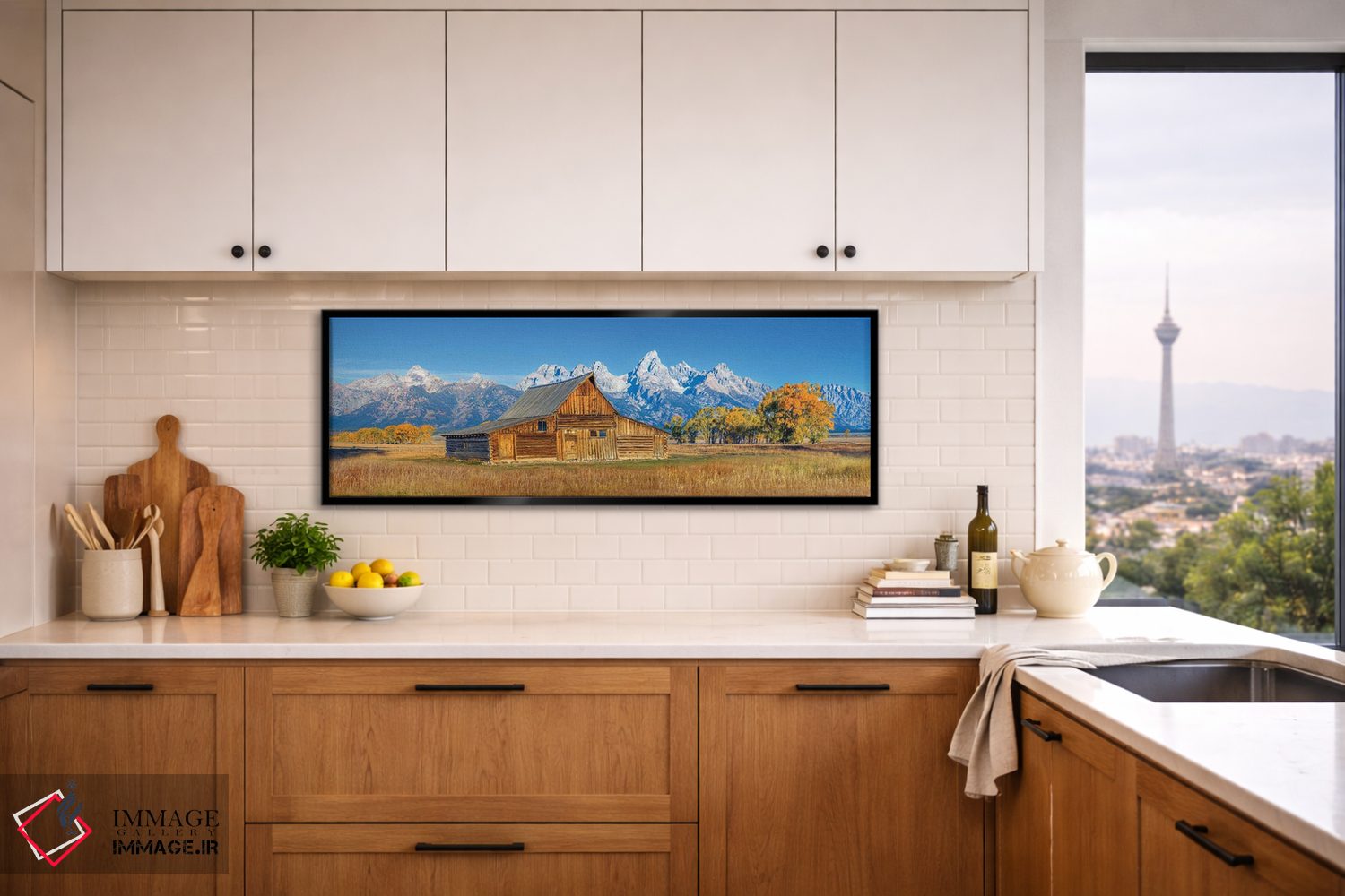 تابلو دکوراتیو پانورامای گرند تتون در پاییز اثر سوزانه کرمر - D5B