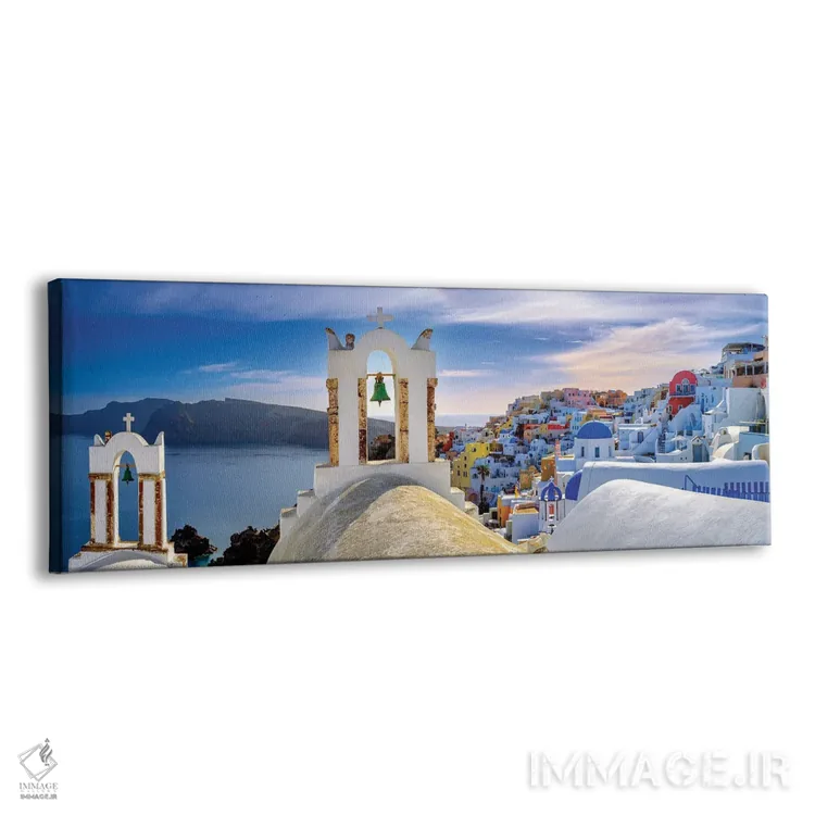 تابلو دکوراتیو Santorini,Greece,ناقوس ها، سانتورینی، یونان اثر سوزانه کرمر - نمای پرسپکتیو محصول