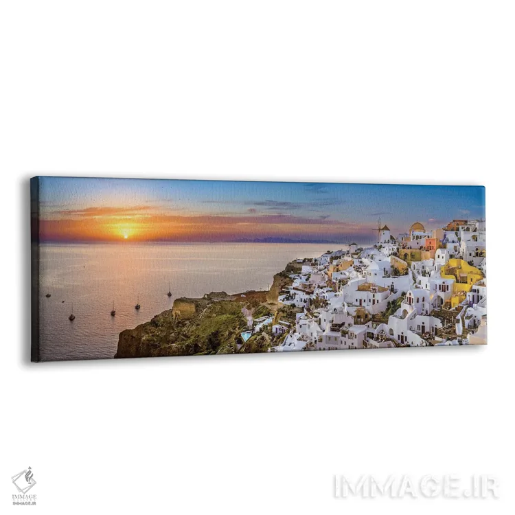تابلو دکوراتیو Santorini,Greece,غروب رویایی، سانتورینی، یونان اثر سوزانه کرمر - نمای پرسپکتیو محصول