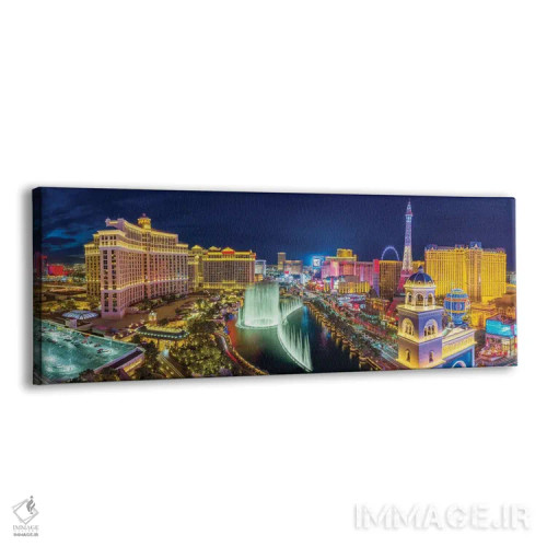 تابلو دکوراتیو نمای پانوراما از فواره های لاس وگاس، نوادا اثر سوزانه کرمر - نمای پرسپکتیو محصول