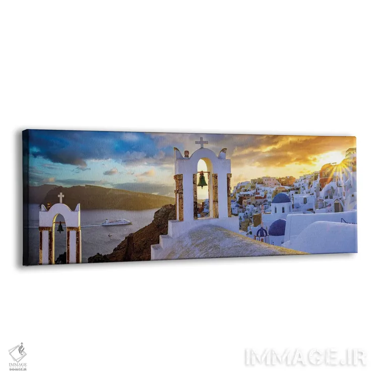تابلو دکوراتیو Greece,غروب شگفت انگیز اویا سانتورینی، یونان اثر سوزانه کرمر - نمای پرسپکتیو محصول
