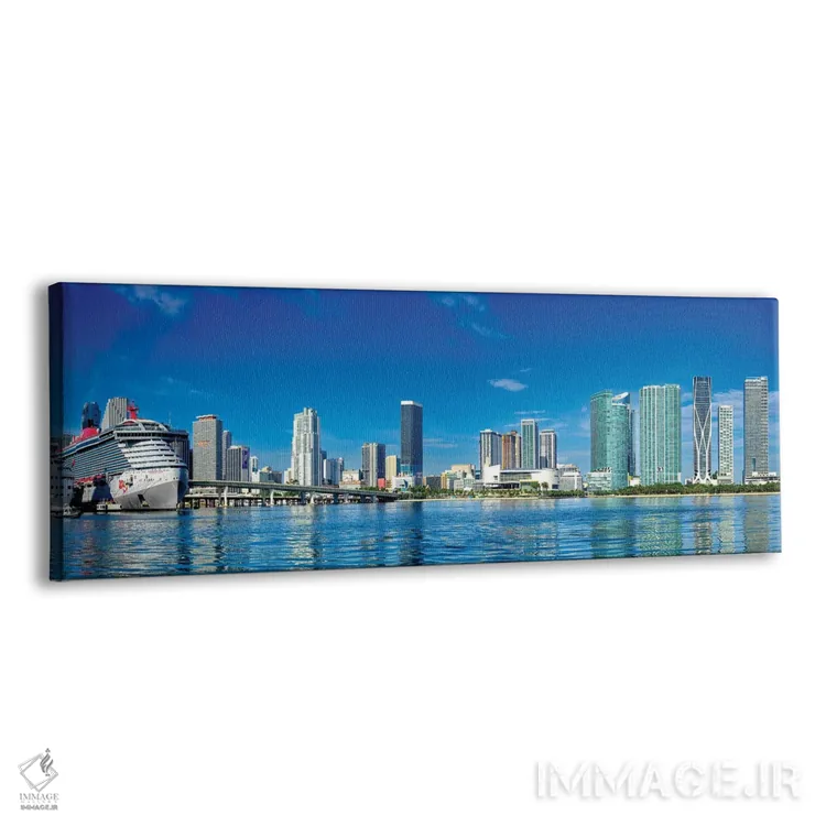 تابلو دکوراتیو نمای پانورامای مرکز شهر میامی اثر سوزانه کرمر - نمای پرسپکتیو محصول