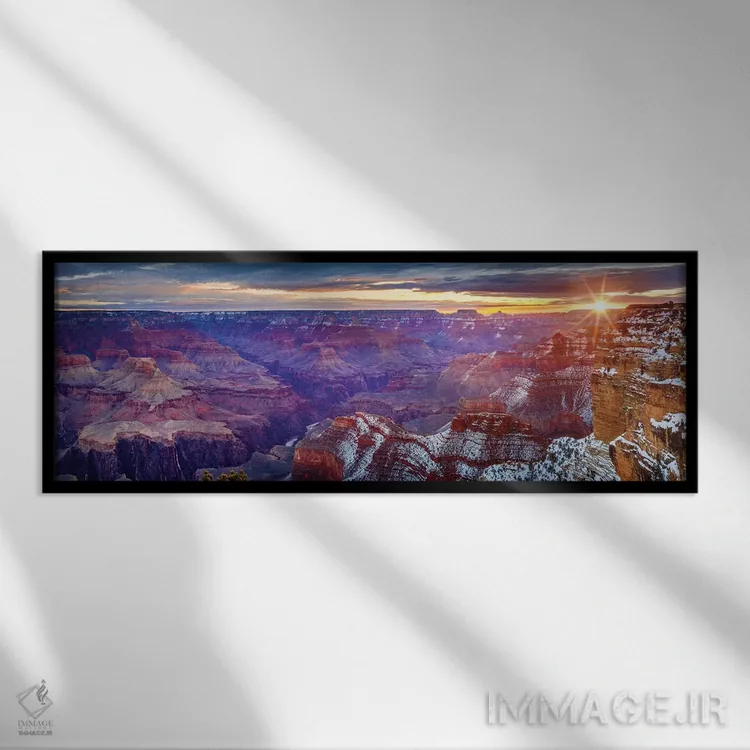 تابلو دکوراتیو طلوع آفتاب در هوپی پوینت شماره دو اثر سوزانه کرمر - نمای قابدار مشکی