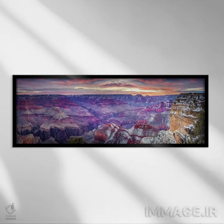 تابلو دکوراتیو طلوع آفتاب در هوپی پوینت شماره یک اثر سوزانه کرمر - نمای قابدار مشکی