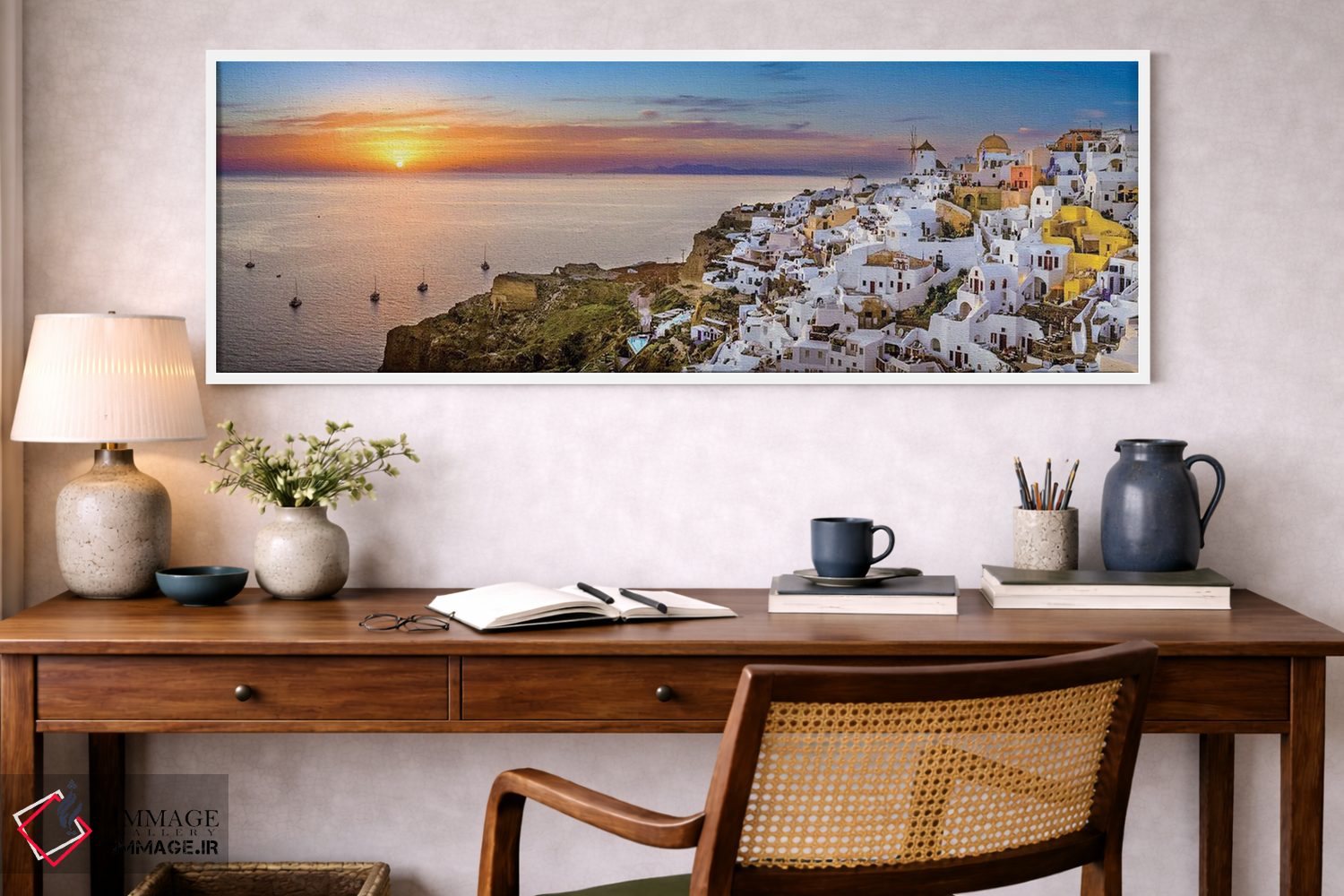 تابلو دکوراتیو Santorini,Greece,غروب رویایی، سانتورینی، یونان اثر سوزانه کرمر - D1W