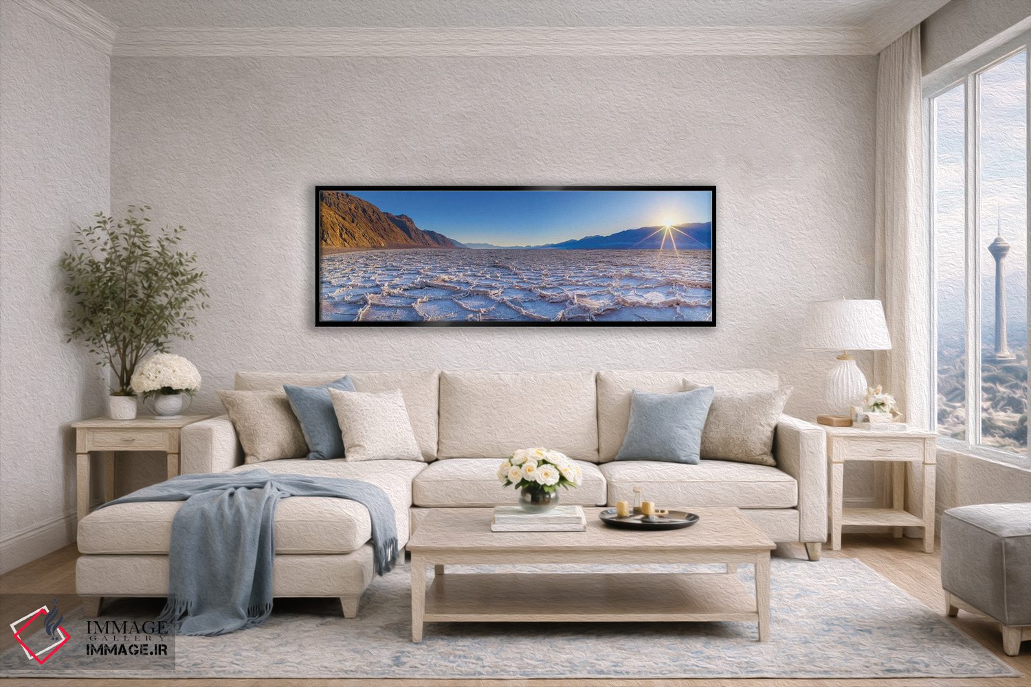 تابلو دکوراتیو غروب حوضه بدواتر، دره مرگ اثر سوزانه کرمر - D5B