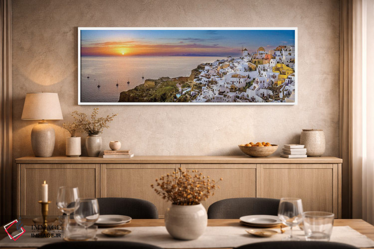تابلو دکوراتیو Santorini,Greece,غروب رویایی، سانتورینی، یونان اثر سوزانه کرمر - D3W